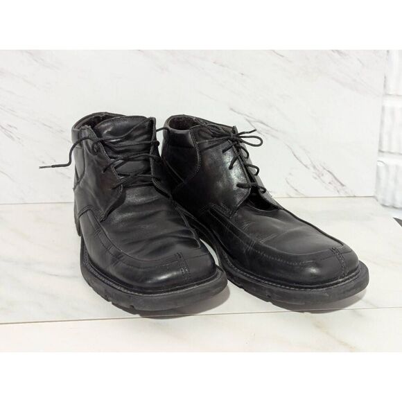 Kenneth Cole Reaction Men's Black Solid Leather High-Top Dress Shoe Size 8 - Picture 1 of 8